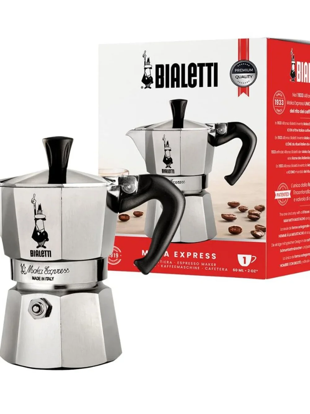 Bialetti - Moka Express: Iconic Stovetop Espresso Maker 1cup
